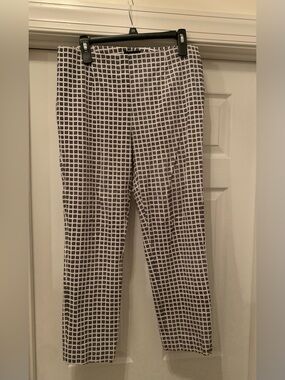 Lior Paris Sally stretch black white checked cropped pants size 14
